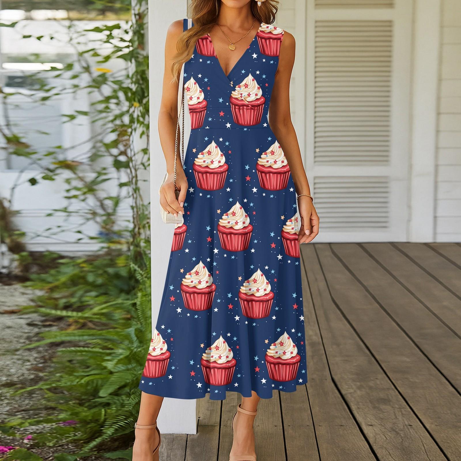 

Женское длинное платье Платье макси Повседневное платье Шифоновые платья Свободное платье Повседневное платье для взрослых на открытом воздухе Повседневное платье с рюшами и коротким рукавом с v-образным вырезом L тёмно-синий