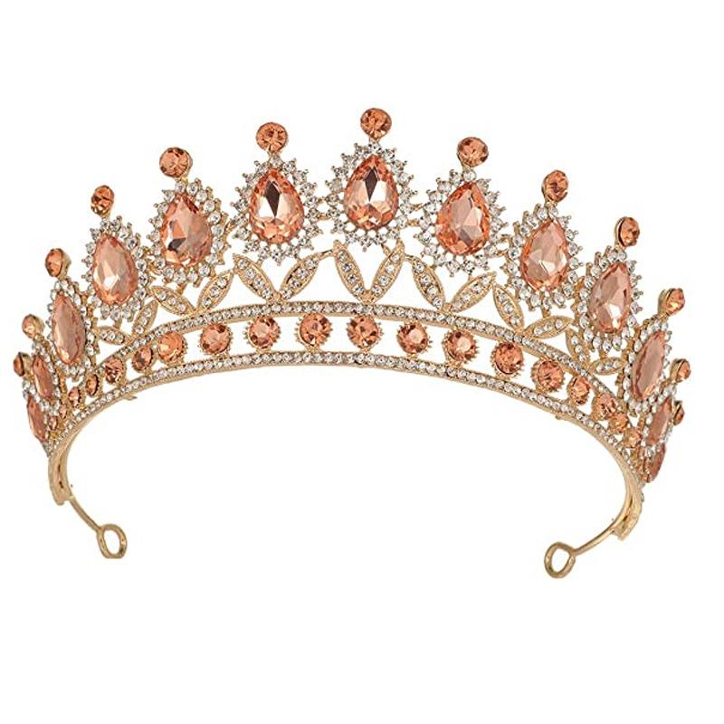 

Свадебная корона в стиле барокко с бриллиантами, корона принцессы, тиара на день рождения, свадебное платье, аксессуары