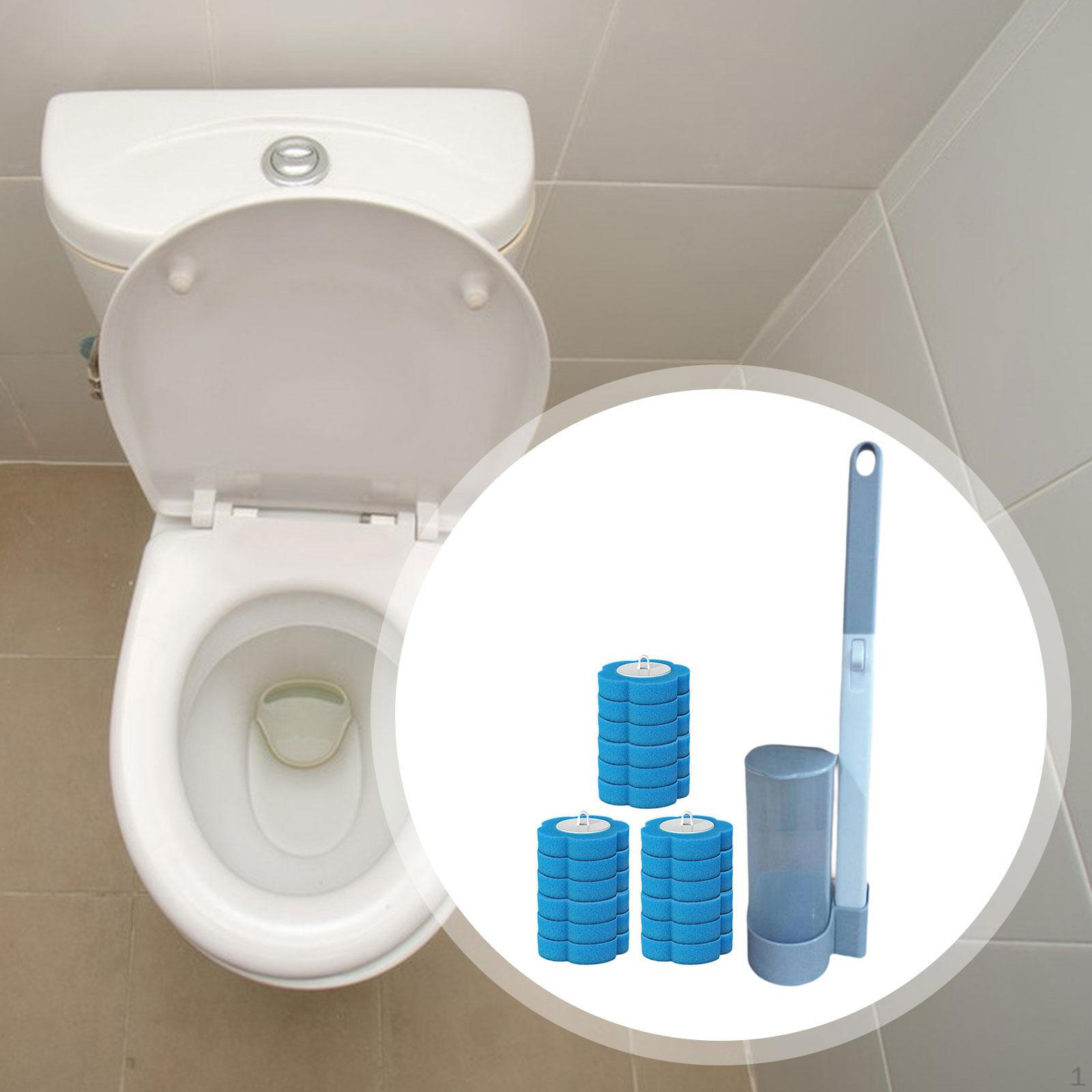 

Long Handle Toilet Brush Set with 18 Cleaner Refills for Bathroom Maintenance, Cleaning Supplies сірий колір