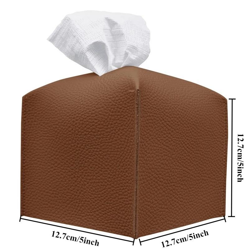 High Quality PU Leather Handbag Purse Tissue Box Holder Home Solid Color Storage Box Napkin Holder Tissue Boxes Napkin Holder