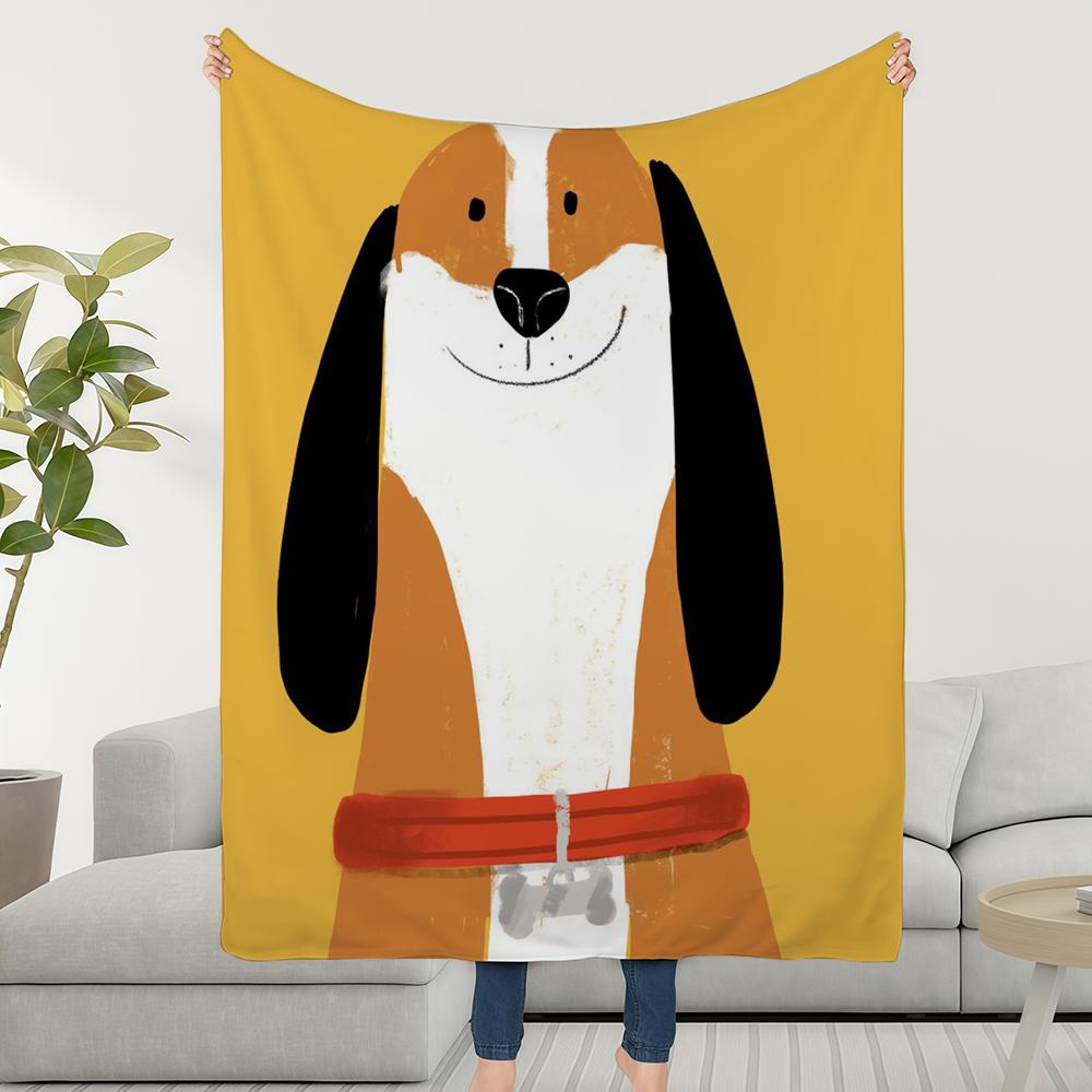 Blanket Dog Throw Super Cosy Plush Living Cute Room Sofa Couch Childish Birthday Puppy Gifts