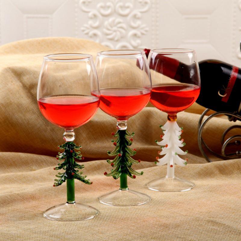 Beverage Drinking Cup for Party Use Glass Cup Elegant with Mini Scarf Christmas Gift Stemwares Wine Glass High Stemmed 1/2pcs