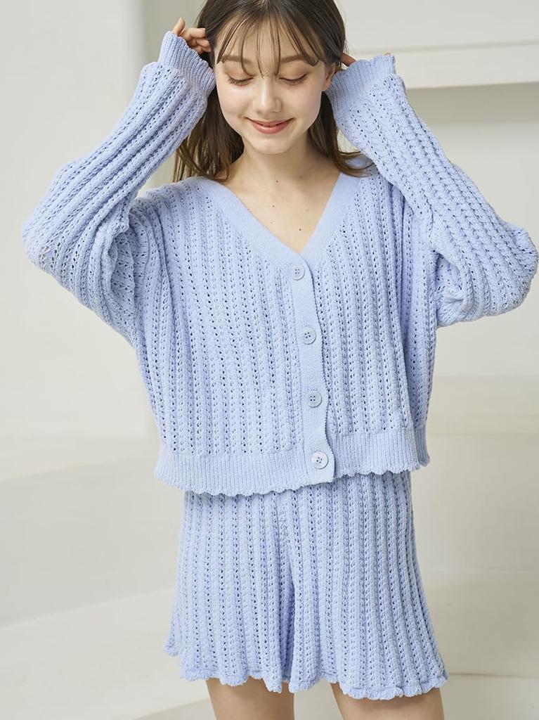 Gelato Pique Crochet Cardigan PWNT252053BLUF