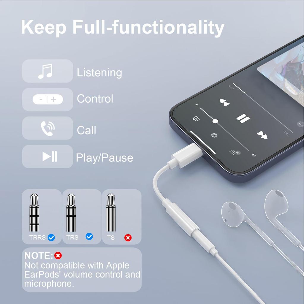 Type C To Aux Cable Headphone Jack Converter 3.5mm Connector For Mobile Smartphone Laptop Game Headset Conference Calls Studio