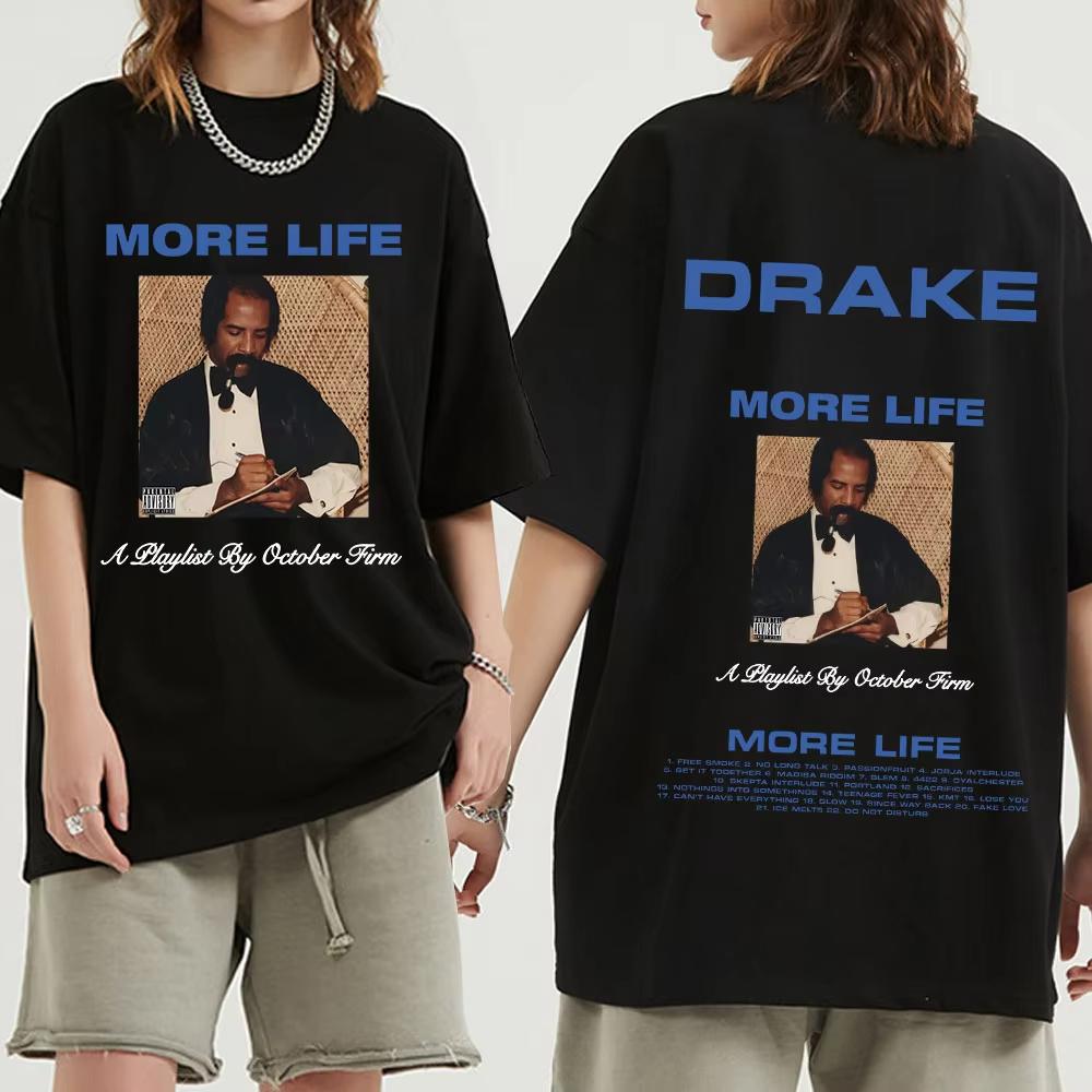

Rapper Drake Tshirt Music Album More Life Graphic Tshirt UNISEXs and Womens Vintage Gothic Hip Hop Oversized T Shirt Streetwear L