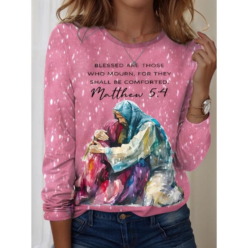 2025 Fashion Women's Graphic O-Neck Long Sleeve T-Shirt Y2k Casual Tops Womens Clothing Harajuku Female Clothing Pullover