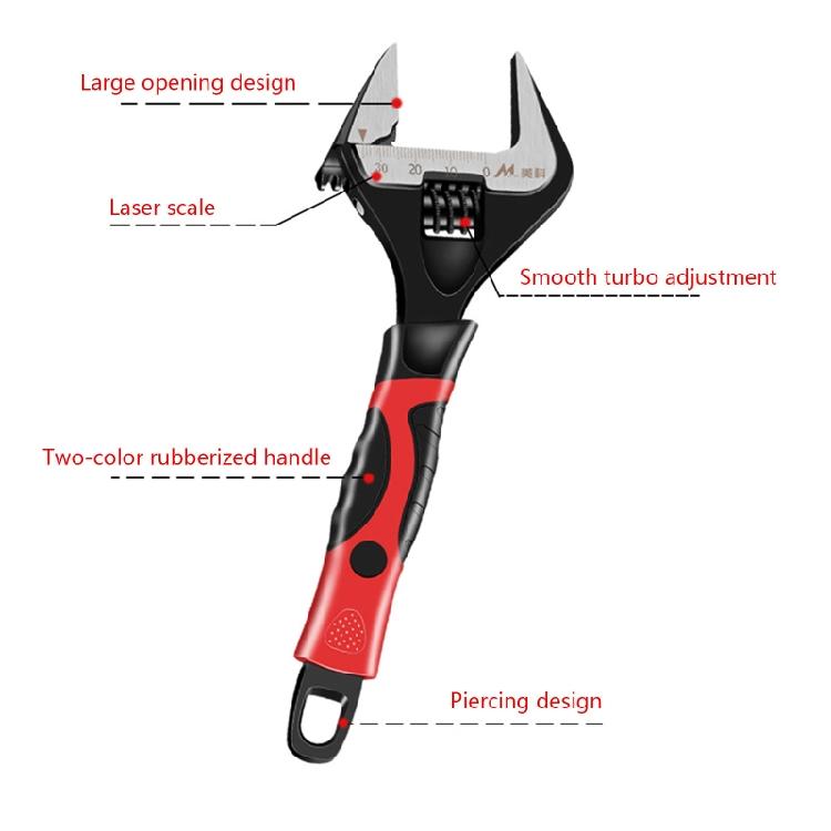 Adjustable Wrench Spanner Universal Large Opening Short Handle Wrench Home Tool