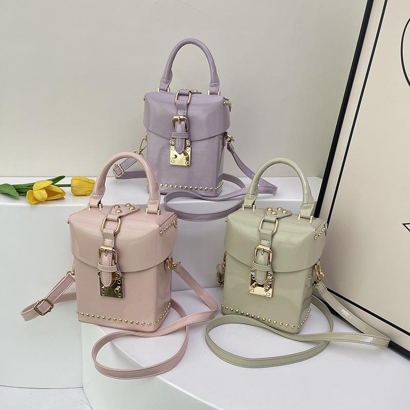 Portable Small Square Box Bag, Summer New Sweet Flip Lock Bag, Shoulder Messenger Women's Bag