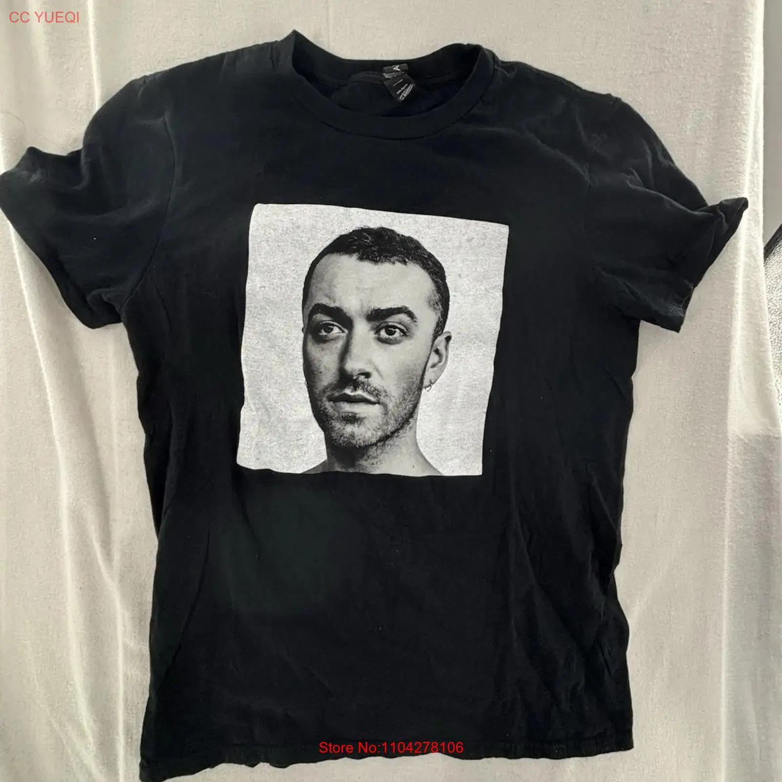 

Sam Smith Black t shirt size Medium 2018 Concert Tour vintage Washed homme designer clothes streetwear Slightly Soft fashion 5XL різнокольоровий