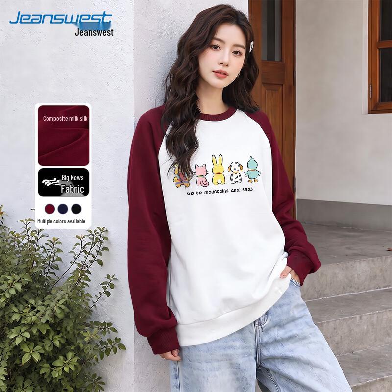 Jeanswest Women's Casual Crew Neck Long Sleeve Sweatshirt
