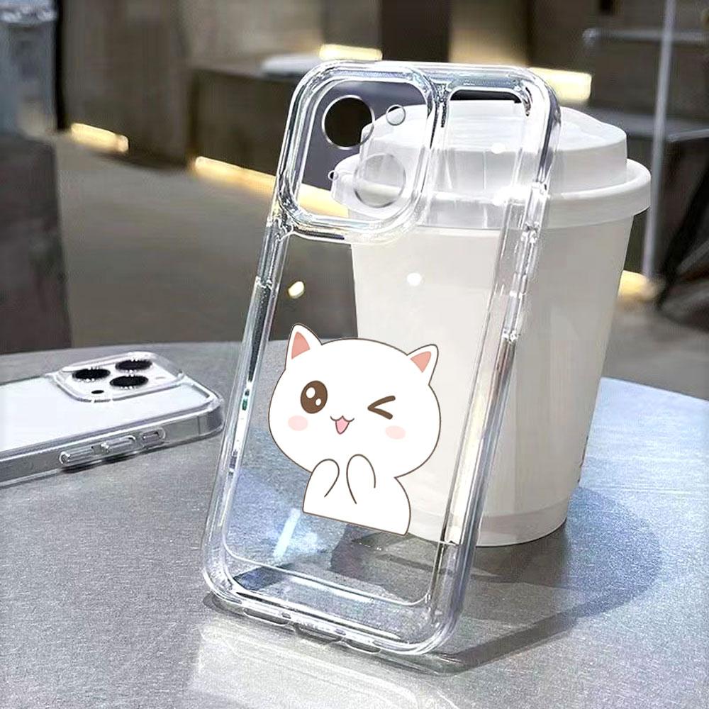 Winking Cute Cat Cartoon Phone Case for Xiaomi Redmi Note 15 14 13 12 11 10 9 8 7 Pro Plus Soft Shockproof Protective Cover
