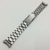 Stainless Steel Watch Band with Side Push Replacement Strap and Spring Bars 20mm Bow 3-link Button, (06, Hook)