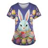 Magliette uniformi da lavoro stampate taglie forti per magliette divertenti a maniche corte con scollo a V da donna T-shirt da lavoro con tasche