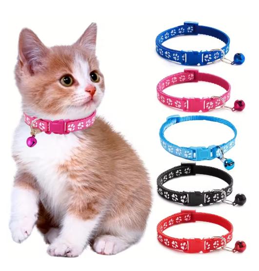 Groothandel Halsbanden voor Kattenhalsband Met Bel Verstelbare Ketting Kat Puppy Kitten Halsband Dropshipping Huisdier Katten Halsband Perro