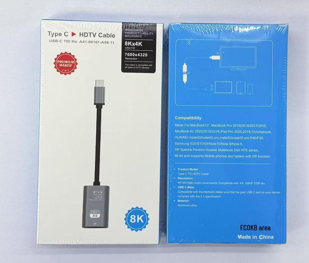 Type-C to HDTV 4K High Definition Adapter Cable for Laptop, Mobile Phone, Tablet, Projector Screen Casting