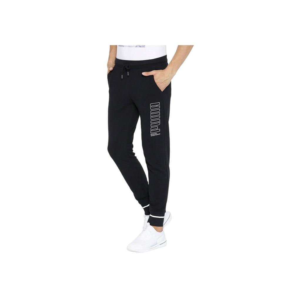 Puma Athletics Tapered Drawstring Casual Pants Men Bottoms Black 844134-01