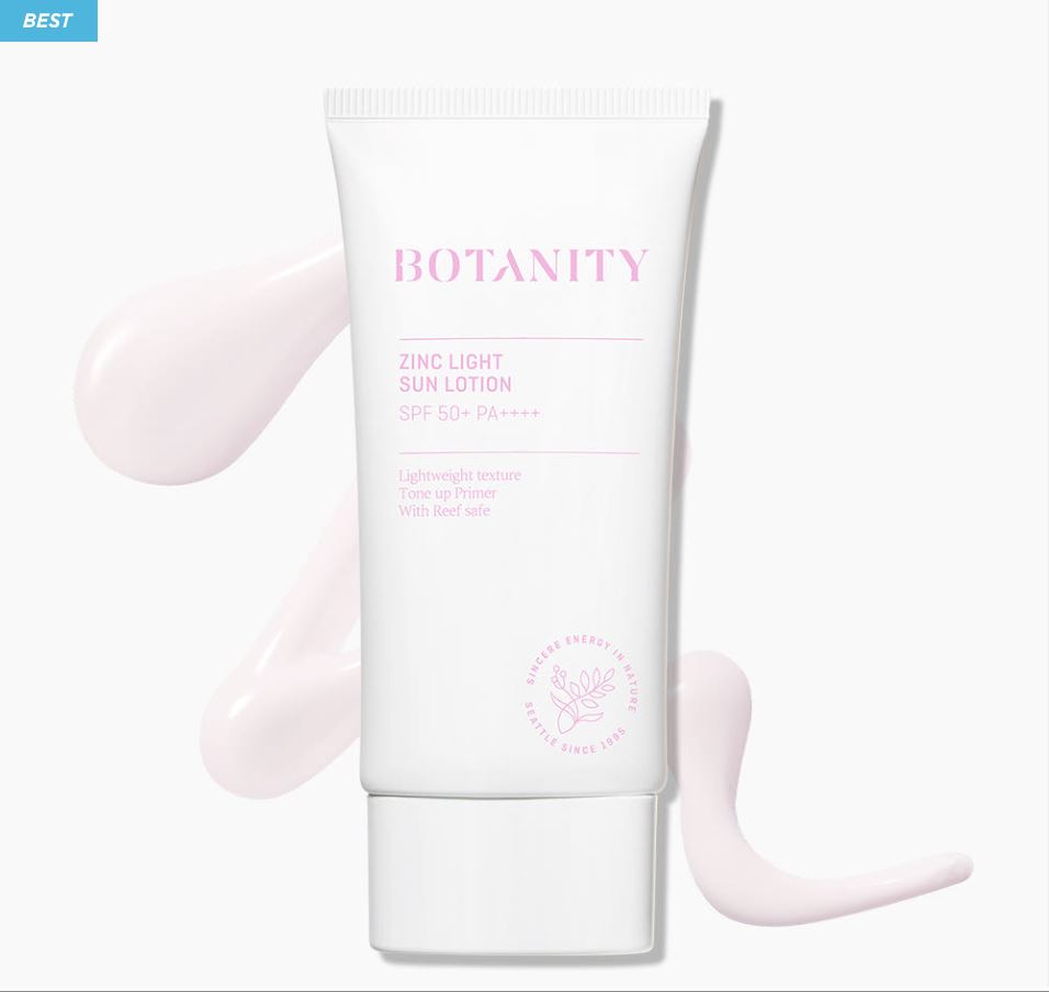 Botanity Zinc Light Sun Lotion SPF50+ PA++++ — Mineral Non-Sticky Zinc-Light Tone-Up Sunscreen 50 ml