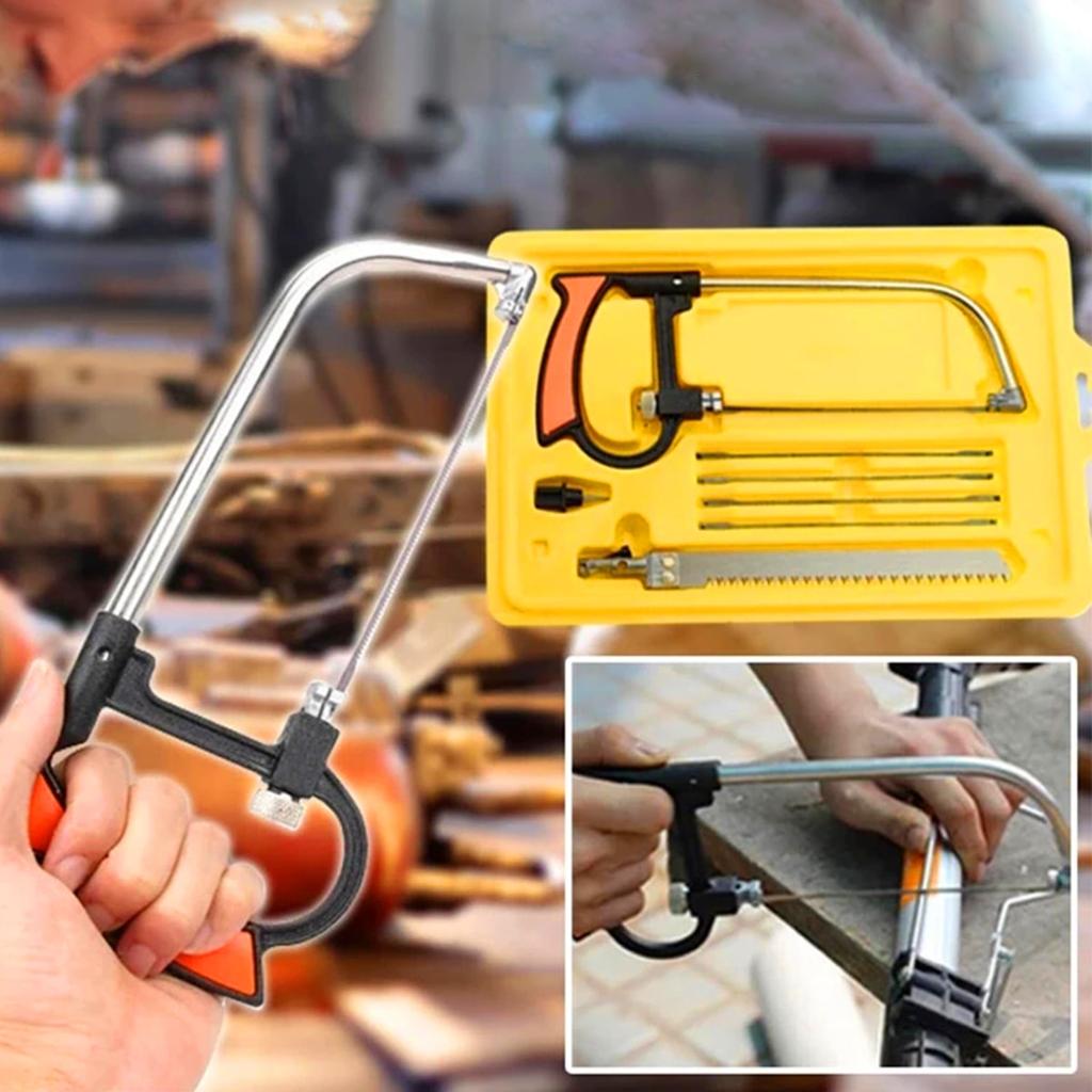 8 in1 verstellbare Mini-Handsäge, U-Typ, Juweliersäge, Sägebogen für Schmuck, Heimwerkerwerkzeuge, Holzarbeiten, Bastelwerkzeuge, Handwerkzeug-Set, Sägeblatt
