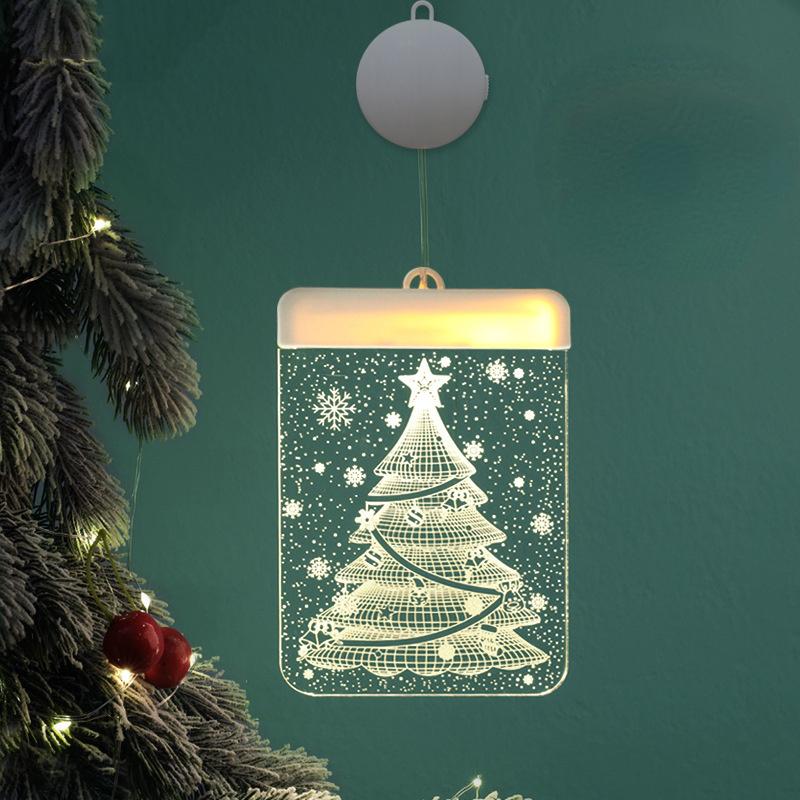 LED Light Christmas Decoration Supplies 3D Bell Snowflake Hanging Lamp Romantic Room Decoration Acrylic Curtain Lamp House Decor