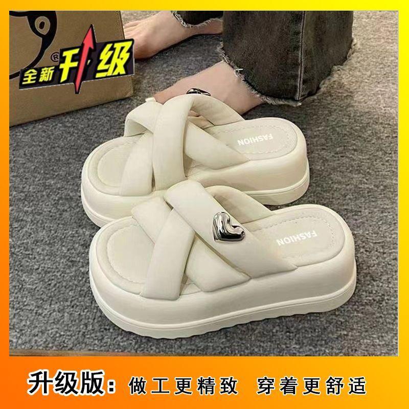 Premium super fairy slippers women's summer outer wear 2025 new summer fashion versatile thick bottom heightening one-word drag