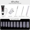 15ml Nagelverlängerungskleber 6-teiliges Set Armor Die Pinsel Nagelkunst Kristallverlängerungskleber Set Kristallkleber
