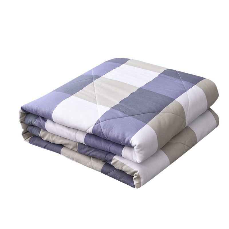 Letnia kołdra z bawełny pranej, Pasek w kratkę w stylu MUJI, Kołdra klimatyzacyjna do akademików, Letnia kołdra na łóżko pojedyncze, Kołdra na prezent