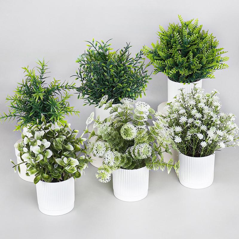 Fake Plant Potted Workspace Table Accessorie Wedding Accessorie Artificial Flower Ornament Household Decoration Room Desktop Decor
