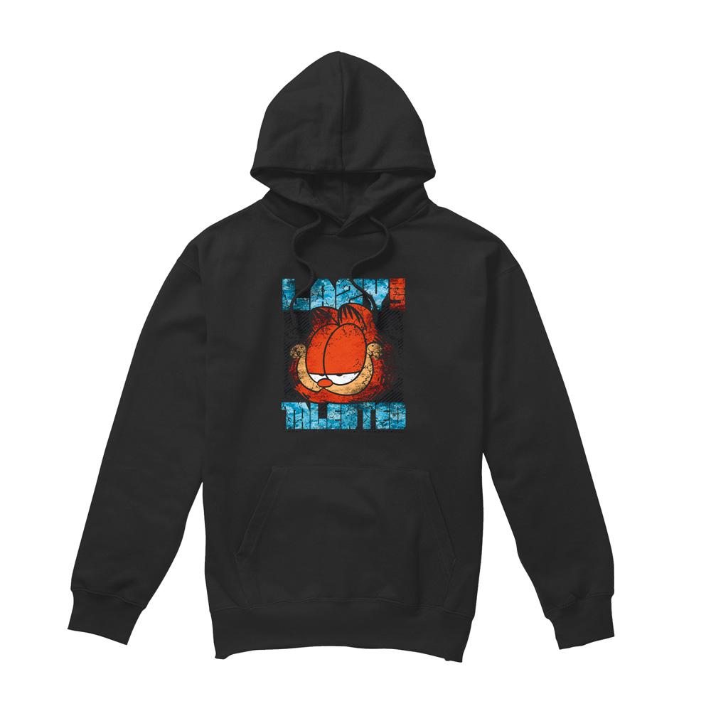 Garfield Mens Lazy But Talented Distressed Hoodie