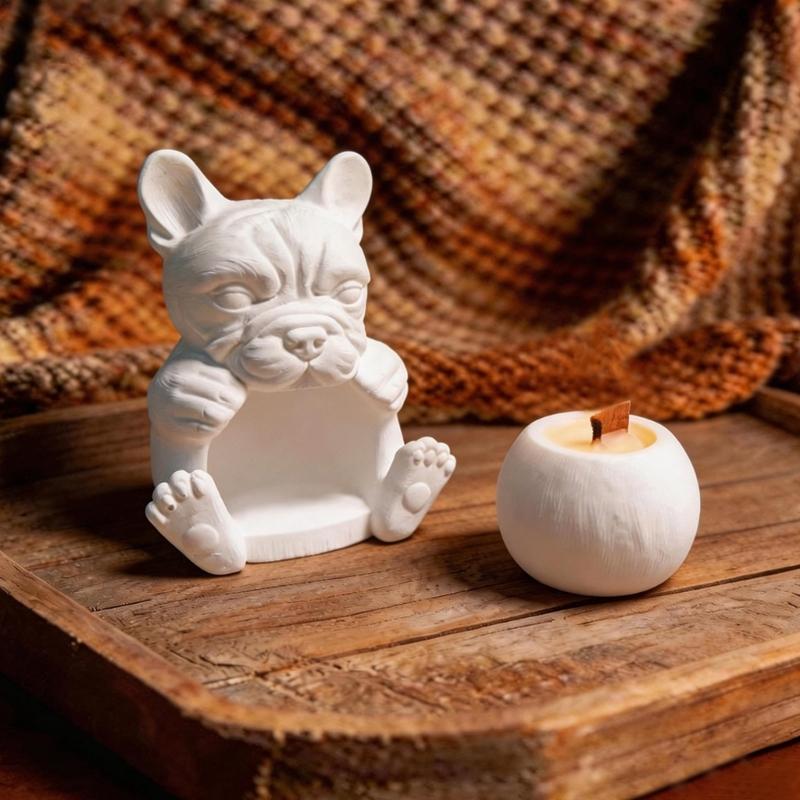 French Bulldog Silicone Mould For Casting Perfect For Making Unique Candle Holders And Flower Pots