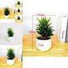 Fake Succulent Plant Pot With Pvc Material For Home Decor And Office Display