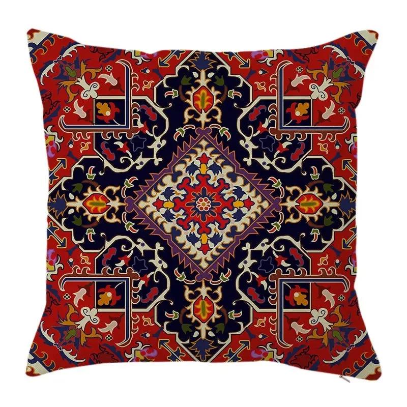 Abstract Multicolor Pillowcase Elegant Luxury Living Room Sofa Ethnic Mystical Pattern Cushion Cover