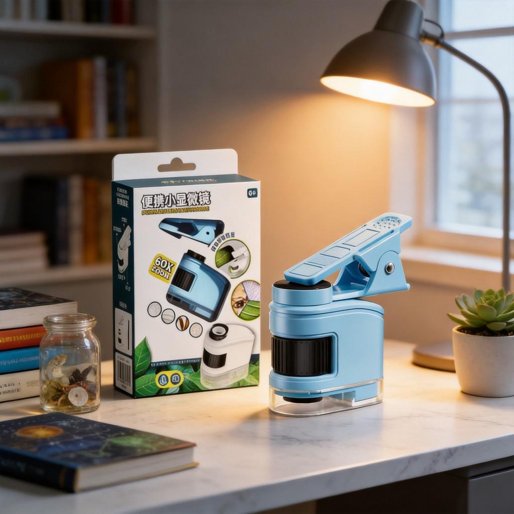 Portable Children Microscope With Phone Clip For Science Experiments And Educational Play