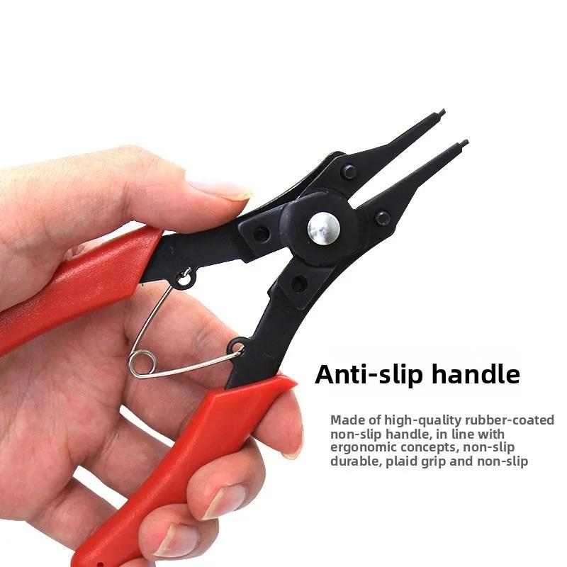 4-In-1 Circlip Pliers Set Snap Ring Pliers Multi Crimp Removable Plier Head Retaining Circlip Pliers Hand Tools Multifunctional