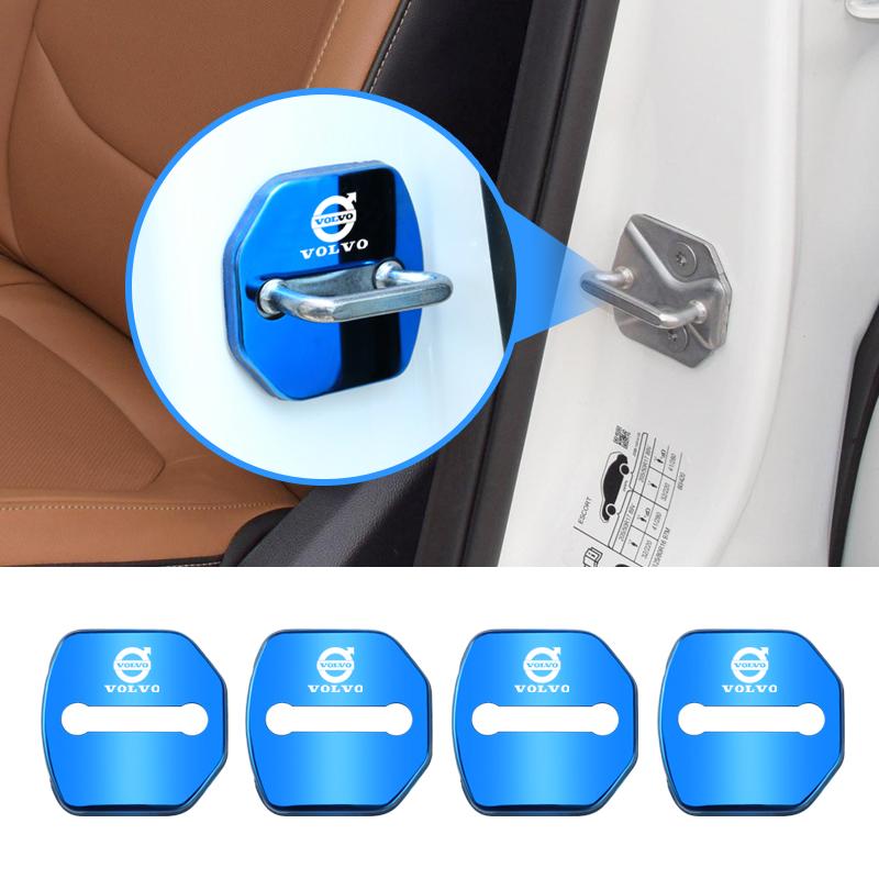 4Pcs Stainless Steel Car Door Lock Cover Rust-proof Accessories For Volvo XC90 V90 V60 XC60 V40 EC40 EX40 S80 S60 S90 C40 XC40 V