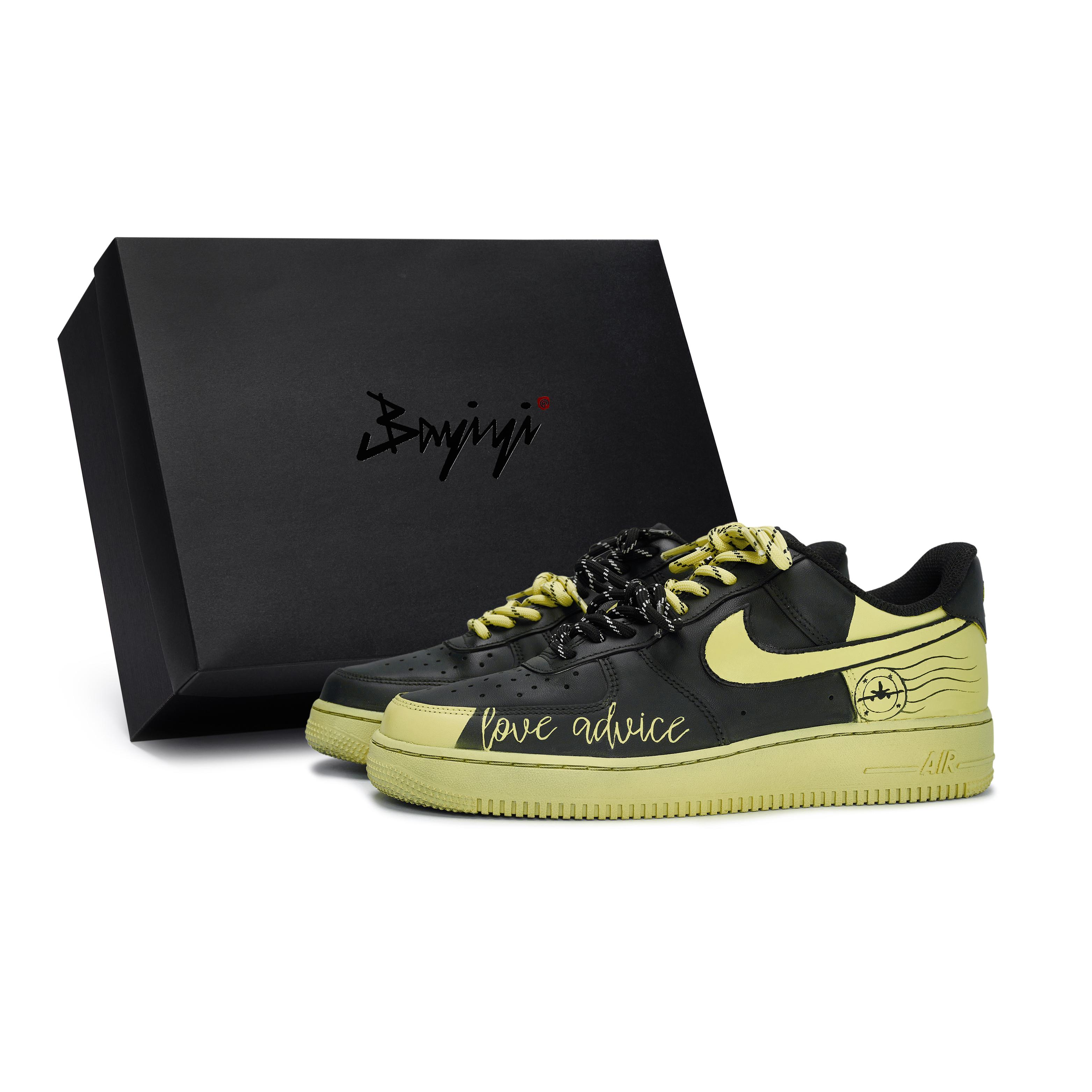 

Nike Air Force 1 Abrasion Resistant Low top Skateboard Shoes Unisex Black Yellow CW2288-001(Team80-S-BOX) 40