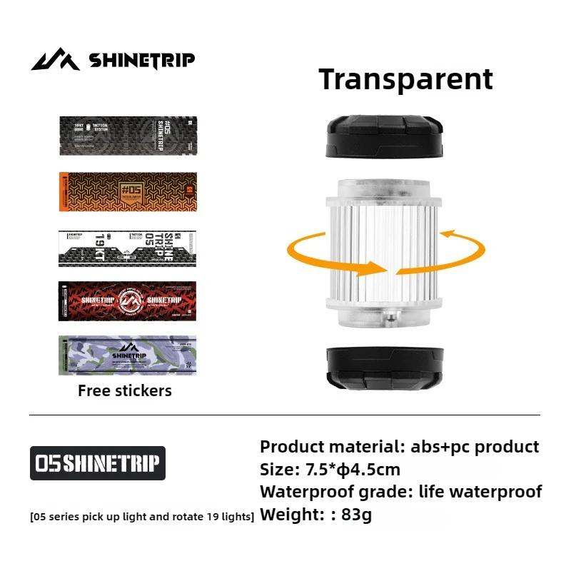 ShineTrip Portable Magnetic Camping Light , Rechargeable Rotating Tent Lamp & Artistic Stainless Steel Stand for Outdoor Hiking