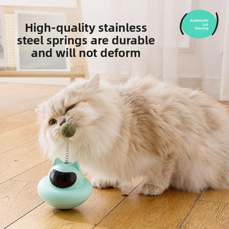 New Suction Cup Cat Toy - Standing Figure Toy with Feathers - Cat Self-amusement Toy for Relieving Boredom - Lazy Person's Cat Toy