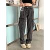 Spring 2022 Womens Fashion High Waist Y2k Women's Wide Leg Jeans Baggy Woman Denim Capris Cargo Pants Jean Mom Jeans Trousers