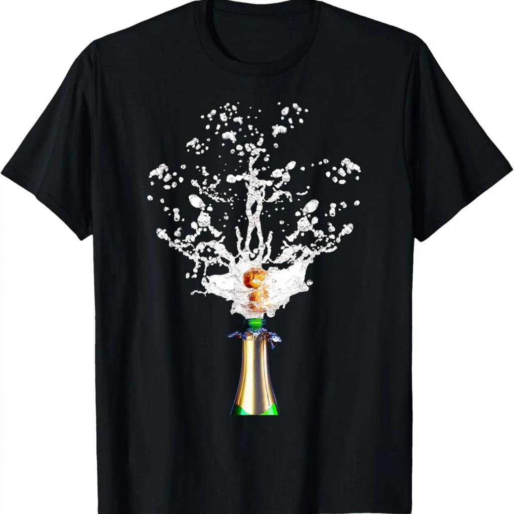 Saluti! Bicchieri da Champagne Brindisi Grafica Cool Maglietta da Festa T-Shirt per Adulti