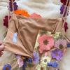 Nischenhaftes Französisches Designgefühl Dreidimensionales Blumennetz Stickerei Taille Schlank Träger A-Linie Kleid Kurzer Rock