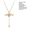 Yousheng Choker Necklace Alloy Sparkling Rhinestones Angel Heart Pendant Necklace Adjustable Length Necklace Jewelry Gift