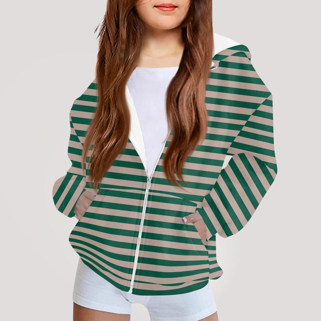 Children's Fashion Printed Long Sleeved Hooded Sweatshirt Girls' Hoodie Jacket