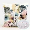 Polyester Waterproof Pillow Cover With Floral Pattern For Living Room Decor