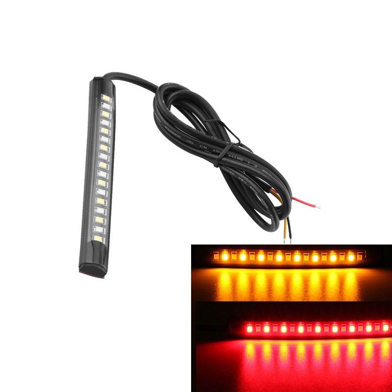 

Универсальный гибкий 17 светодиодный мотоциклетный DRL стоп-сигнал указатель поворота полоса номерного знака мигающий задний стоп-сигнал