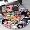 1pc Sailor Moon Anime Round Carpet  Office Chair Mat, NonSlip Rug for Home Decor, Seasonal Gift, Suitable for Office, Living Room