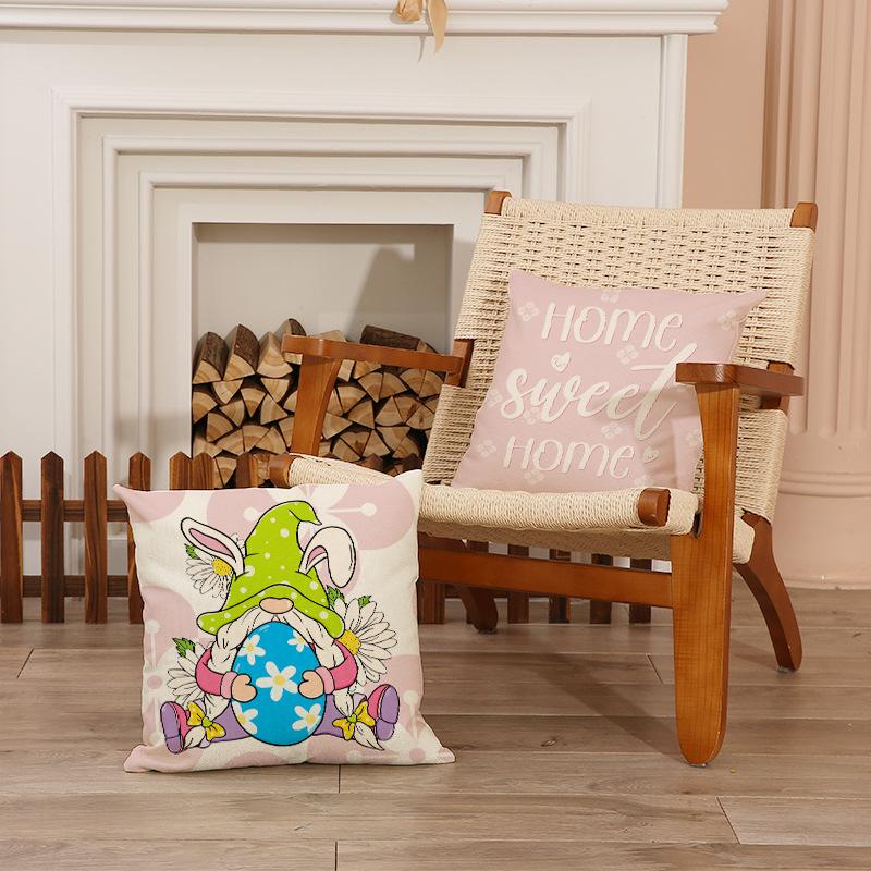 New Cute Rabbit Pillow Case Pink Combination Set Pillow Case Easter Atmosphere Arrangement Sofa Cushion