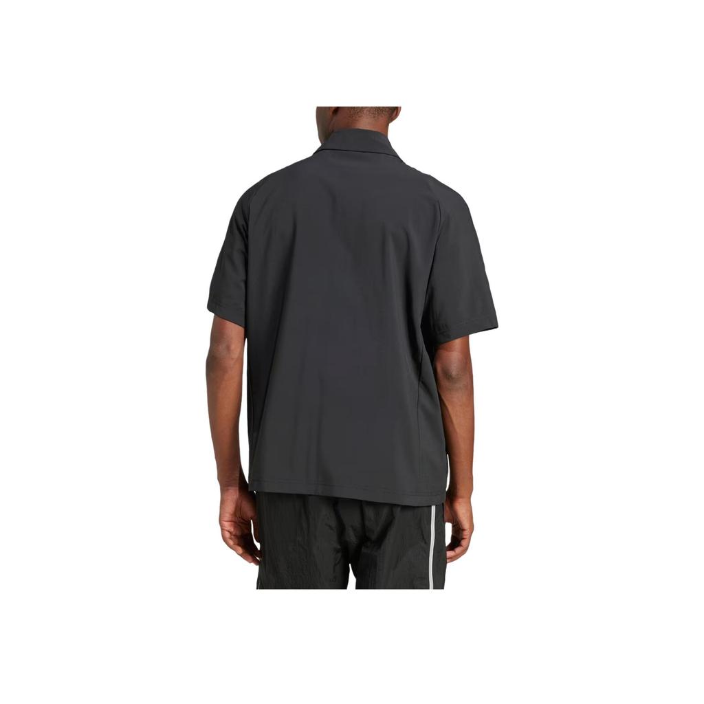 Adidas Originals Logo Zip Kurzarmhemd Herren Hemden Schwarz JD0048