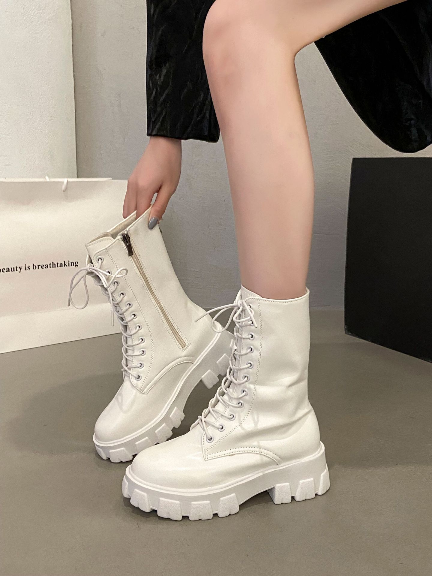 

Женские модные универсальные не устающие ноги толстая подошва мягкие эластичные удобные амортизирующие водонепроницаемые нескользящие повседневные спортивные ботинки Мартин 35