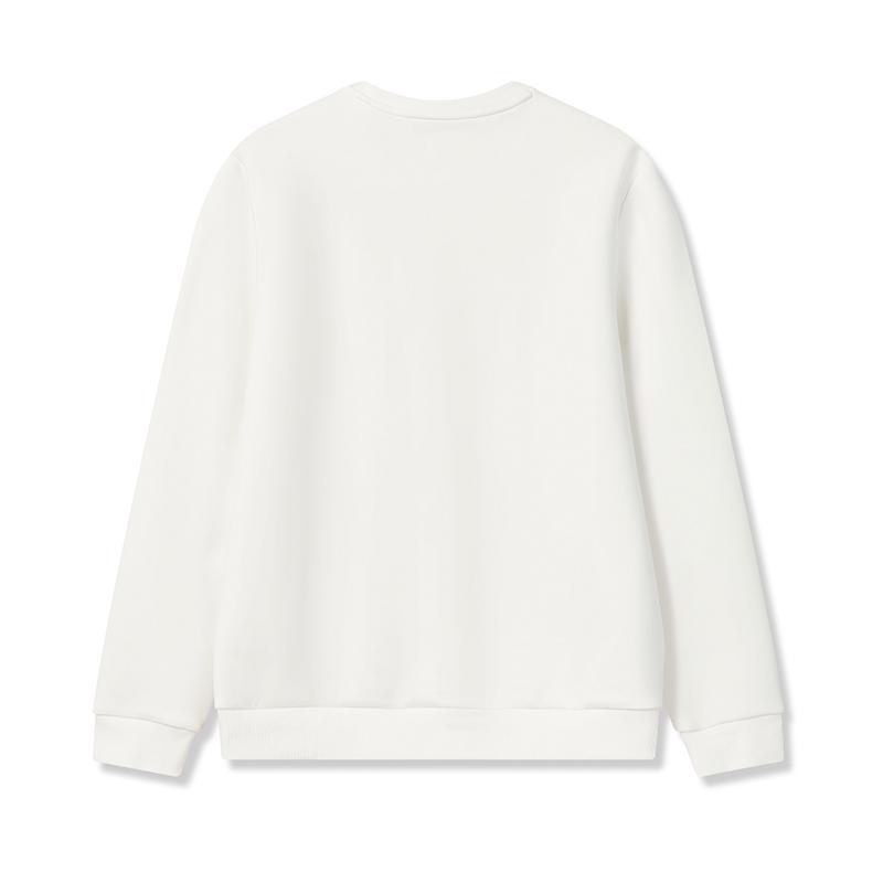 Fila Heritage Fashion Classic Retro Casual Versatile Soft Comfortable Crew Neck Pullover Sweatshirt Men Sweatshirt Cloud-Mushroom-White F11M618216FWT