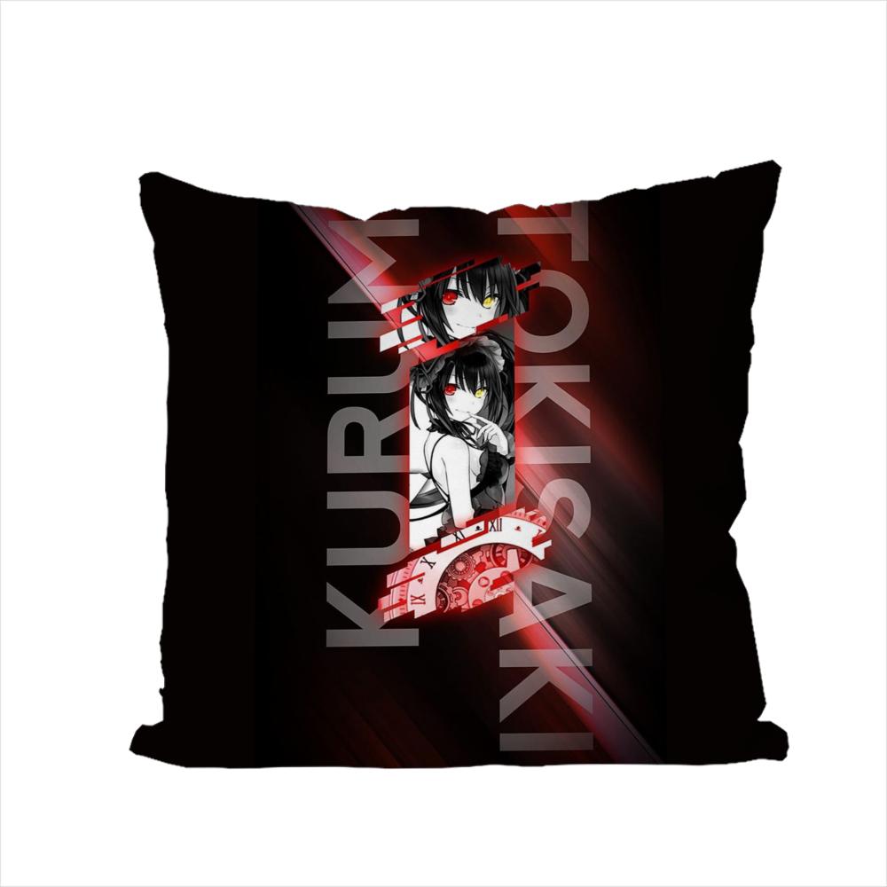 Tokisaki Kurumi Pillow Case For Car Sofa Decorative Home Doublesided Print Plush Square Throw Pillow Cushion Cover